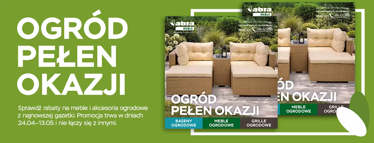 Sprawdź rabaty na meble i akcesoria ogrodowe z najnowszej gazetki.